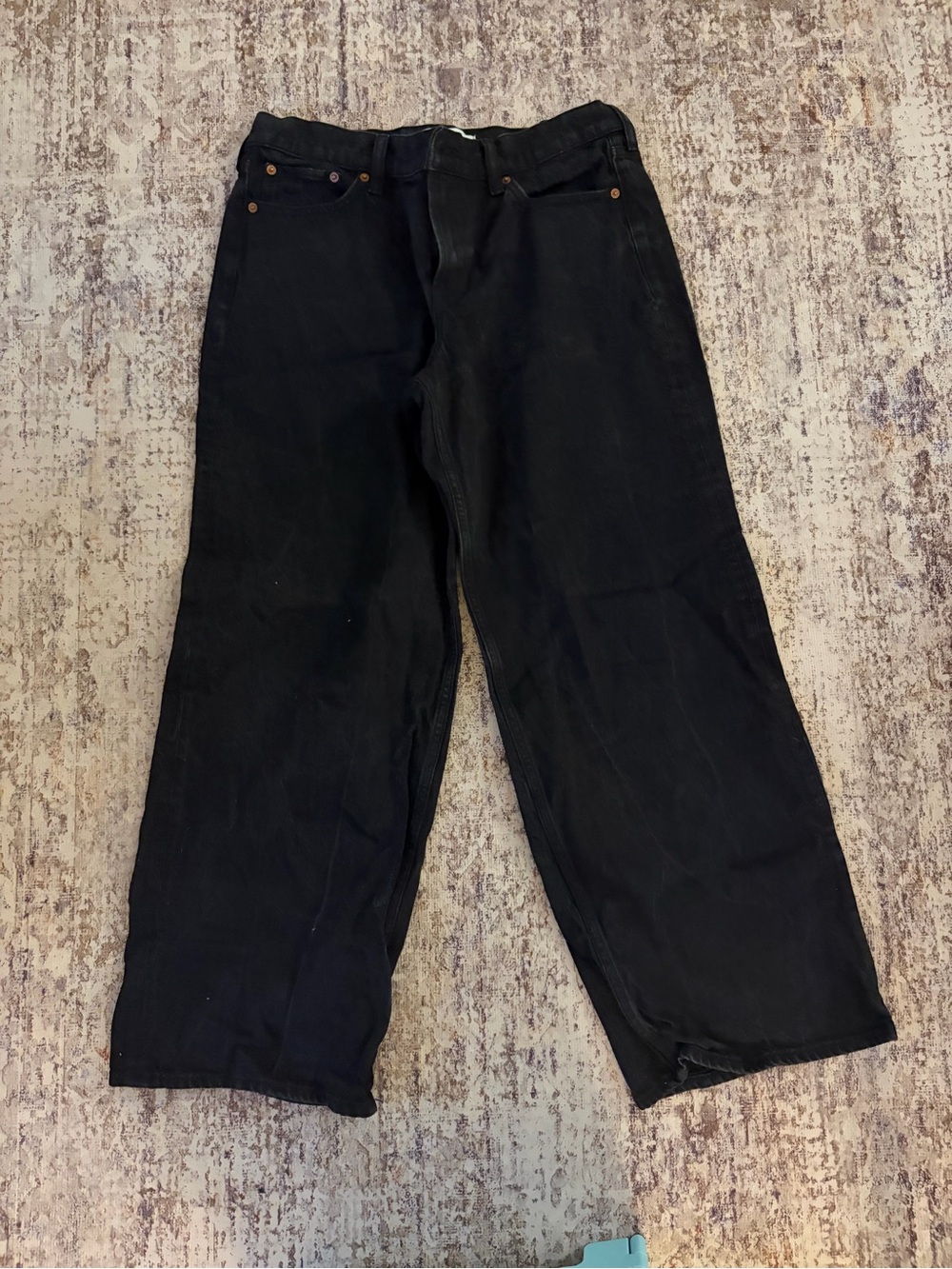 Abercrombie & Fitch Black Low Ride Ultra Loose Jeans Curve Love - Short